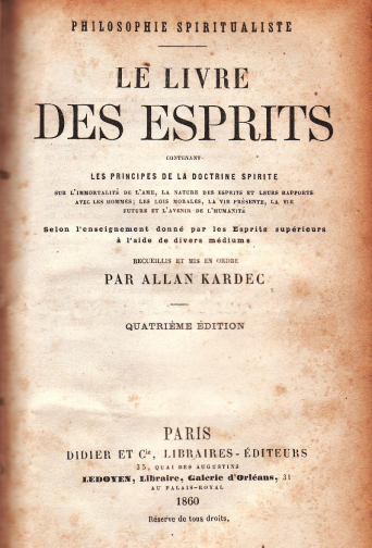 Capa do Livro dos Espíritos em francês.